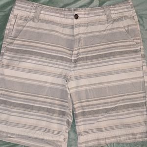 Striped flat front shorts